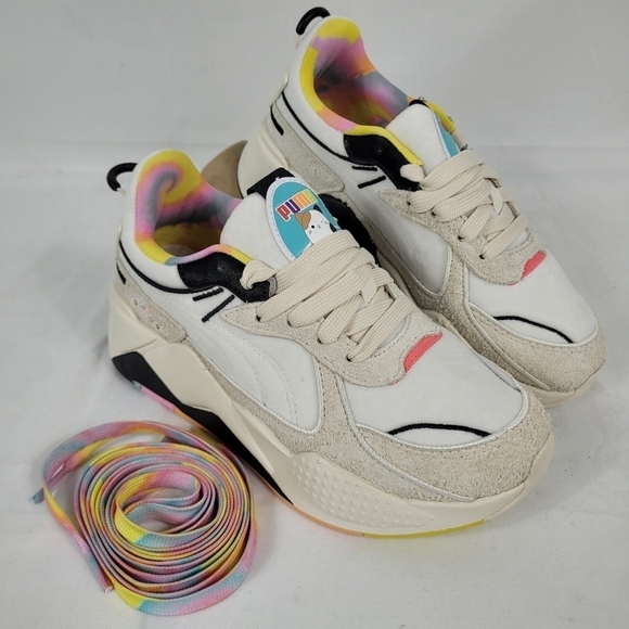 Puma RS-X Cam X Squish Lace Up Youth Unisex Grey/White Sneakers Casual Shoes 4.5